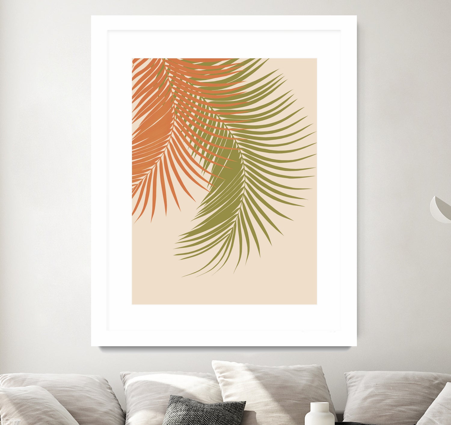 Palm Leaves Orange Green Vibes #1 #tropical #decor #art by Anita & Bella Jantz on GIANT ART - orange photo illustration