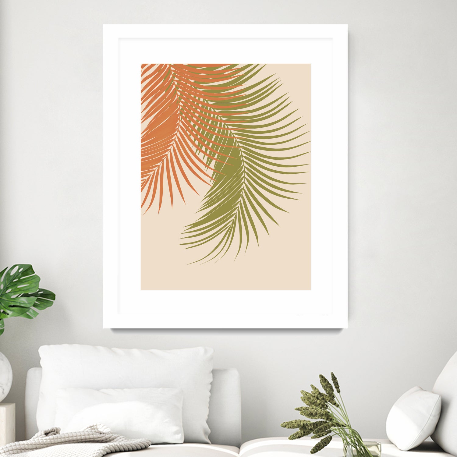 Palm Leaves Orange Green Vibes #1 #tropical #decor #art by Anita & Bella Jantz on GIANT ART - orange photo illustration