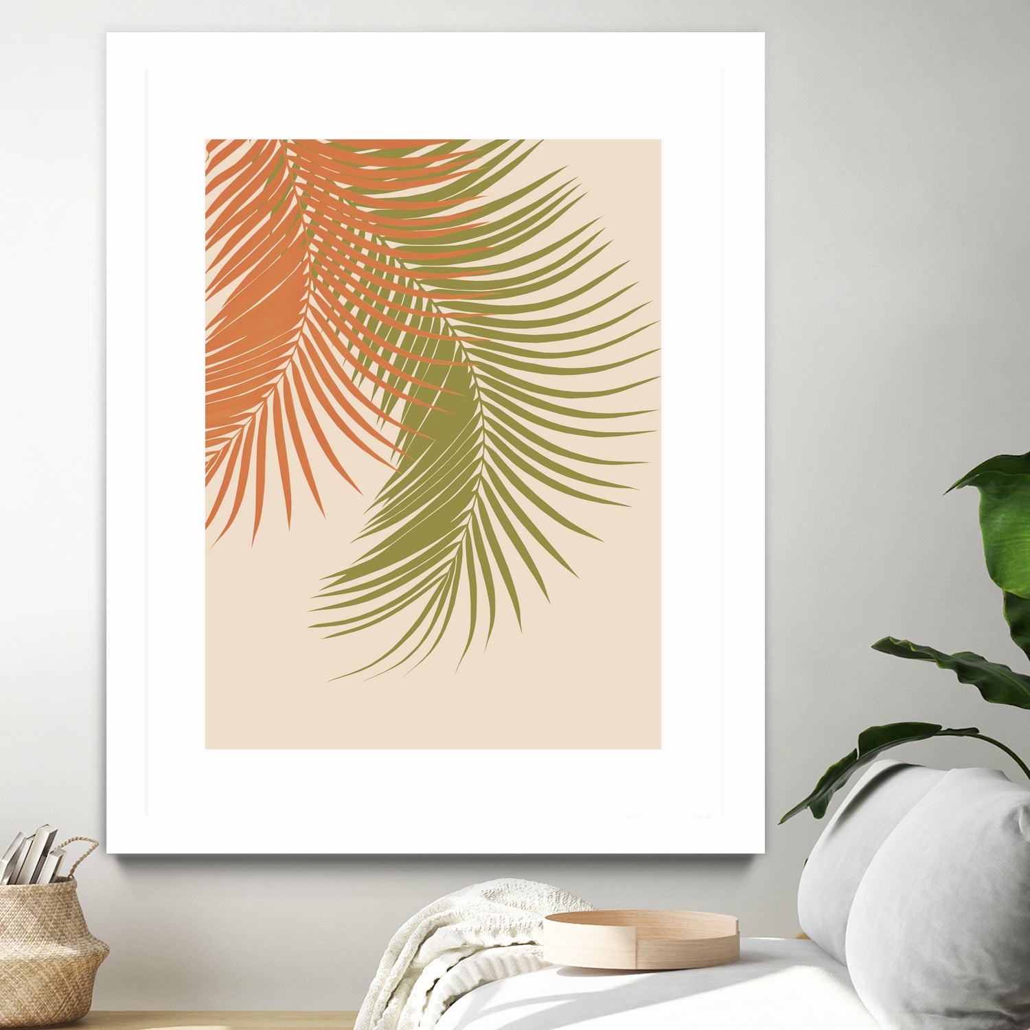 Palm Leaves Orange Green Vibes #1 #tropical #decor #art by Anita & Bella Jantz on GIANT ART - orange photo illustration