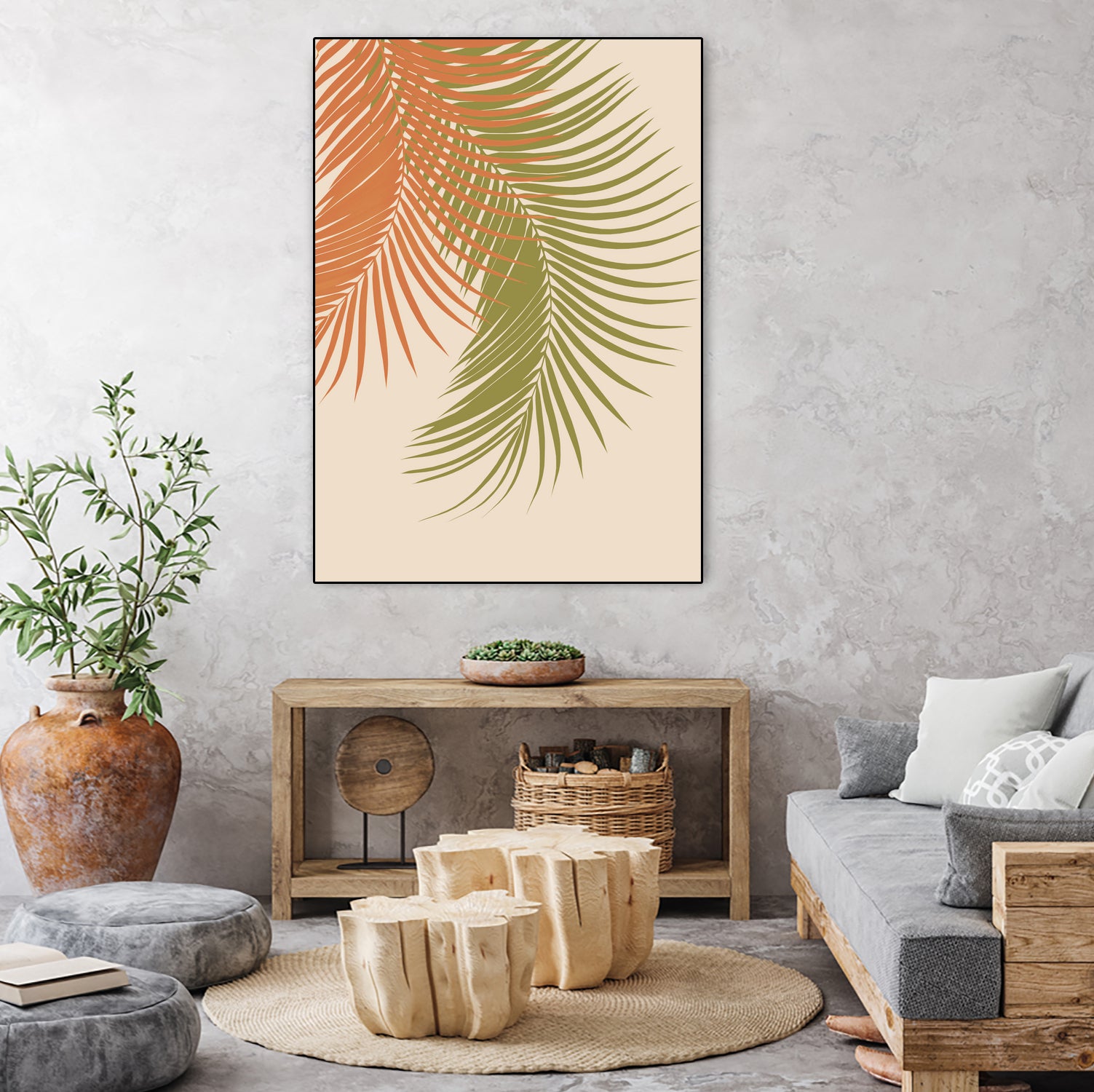 Palm Leaves Orange Green Vibes #1 #tropical #decor #art by Anita & Bella Jantz on GIANT ART - orange photo illustration