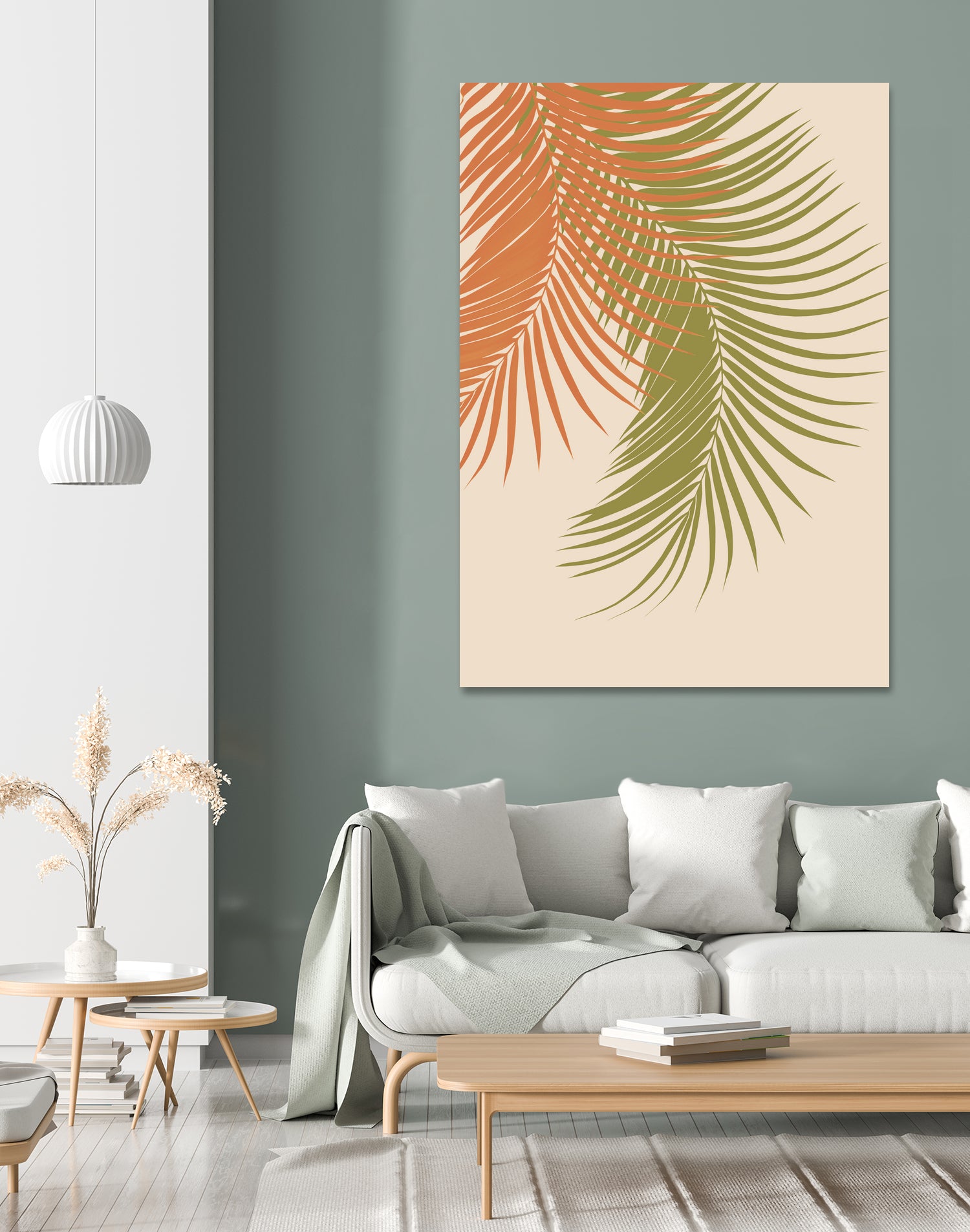 Palm Leaves Orange Green Vibes #1 #tropical #decor #art by Anita & Bella Jantz on GIANT ART - orange photo illustration