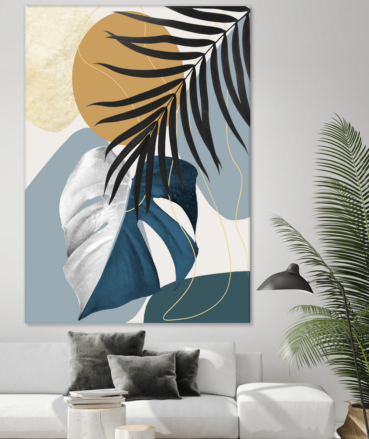 Monstera Abstract #2 #tropical #decor #art by Anita & Bella Jantz on GIANT ART - blue digital drawing