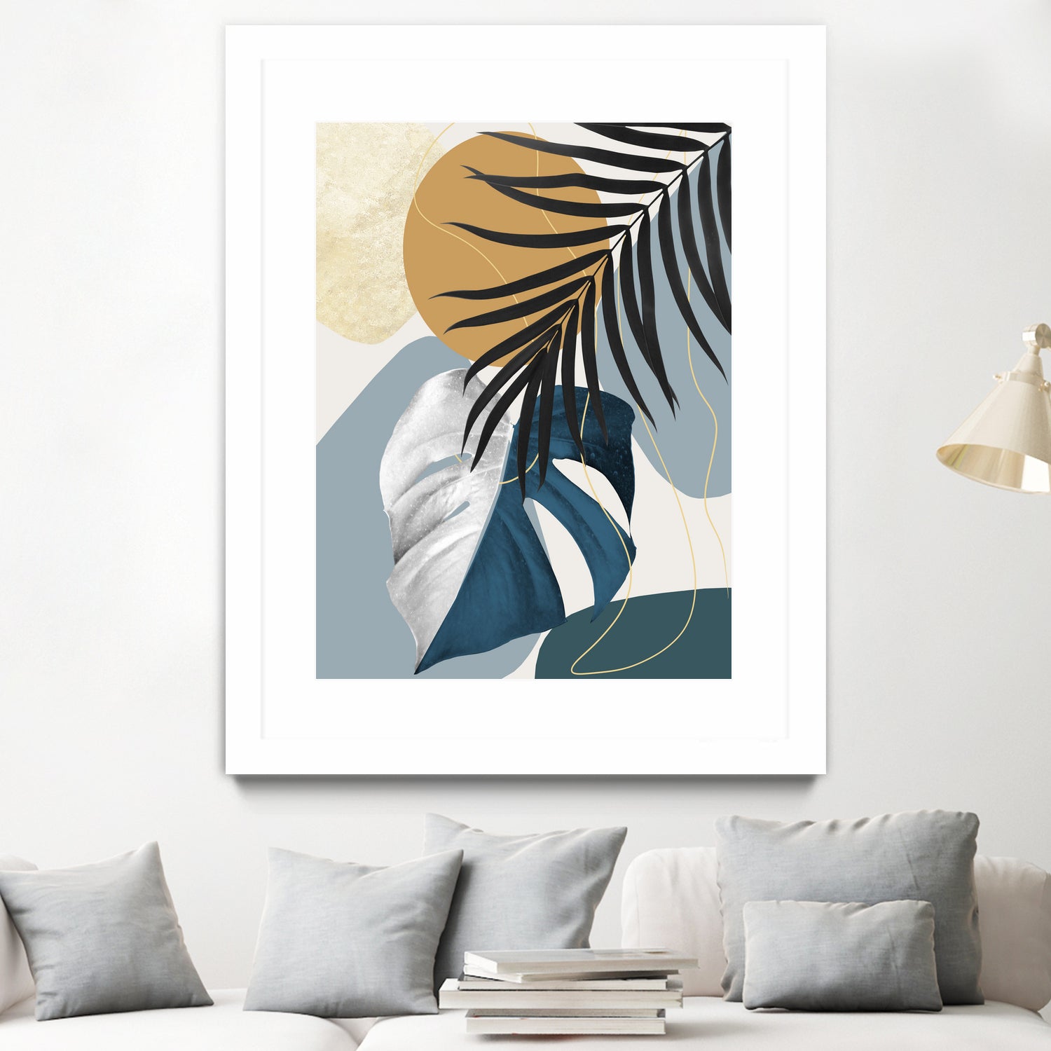 Monstera Abstract #2 #tropical #decor #art by Anita & Bella Jantz on GIANT ART - blue digital drawing