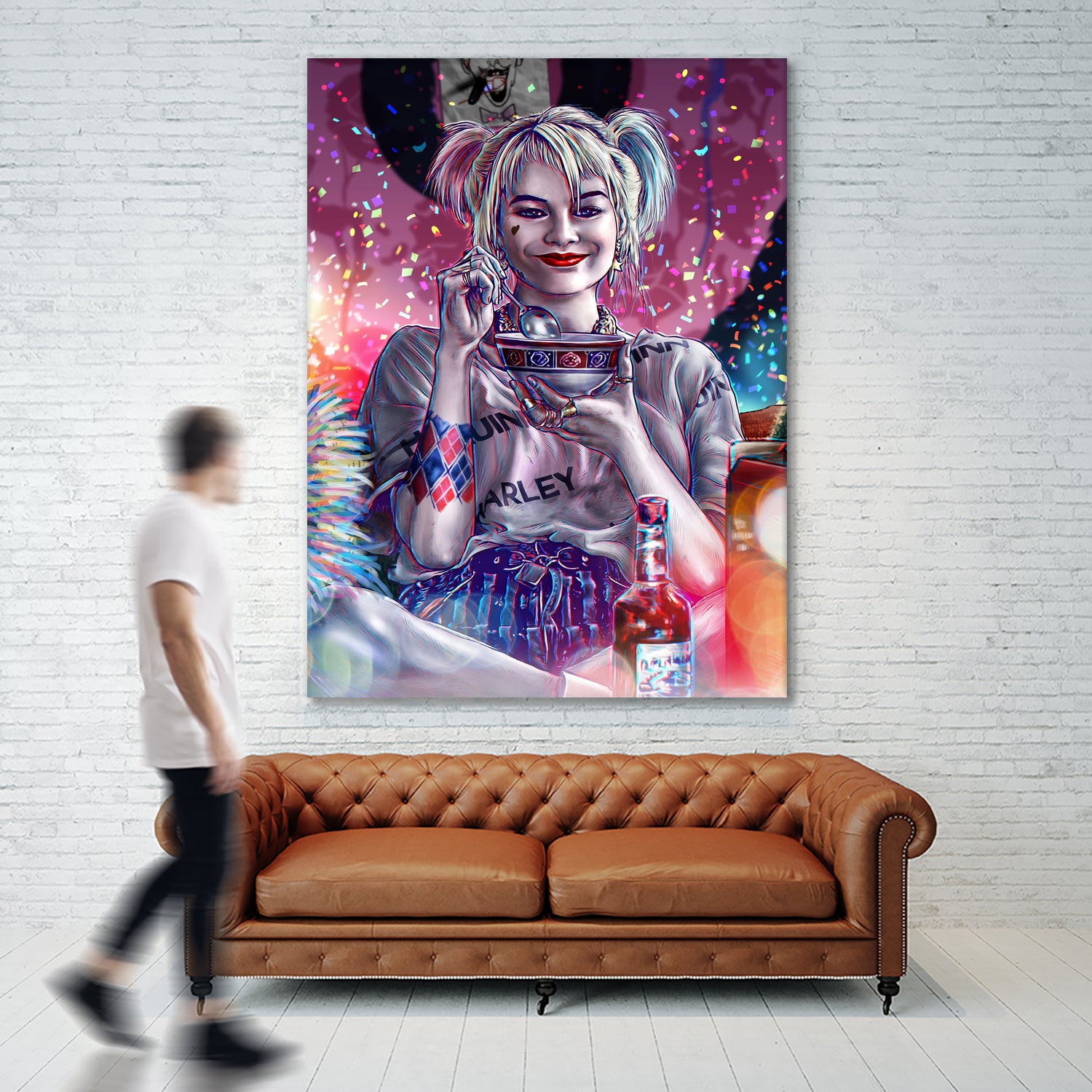 Chillin with Harley by Arcadia Wiryawan on GIANT ART - pink digital painting