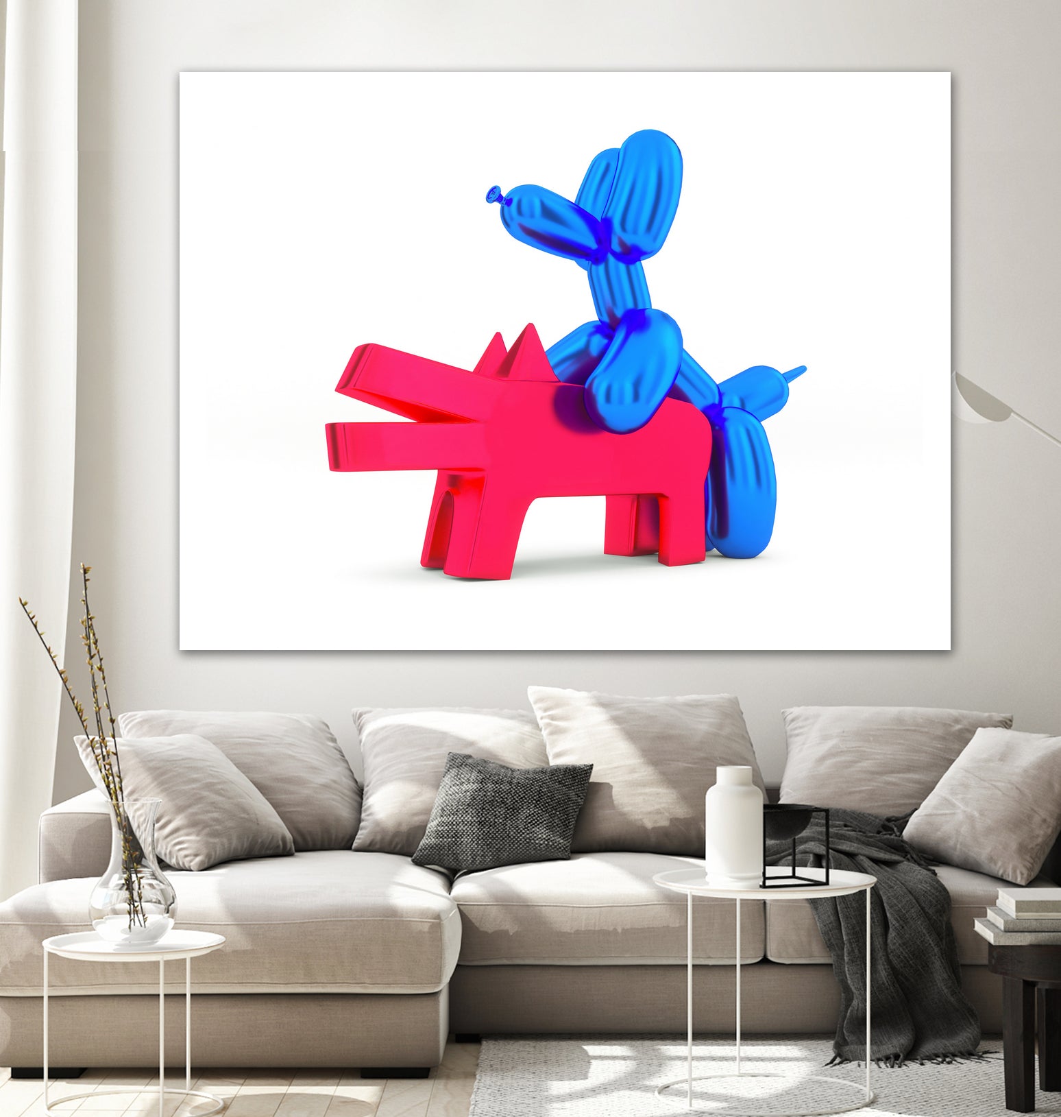 when balloon dog meets keith haring dog by Michael Benisty on GIANT ART - white digital drawing