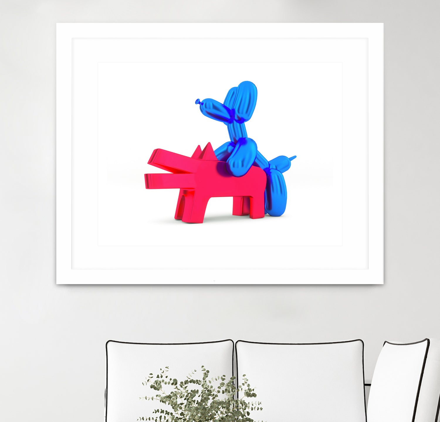 when balloon dog meets keith haring dog by Michael Benisty on GIANT ART - white digital drawing