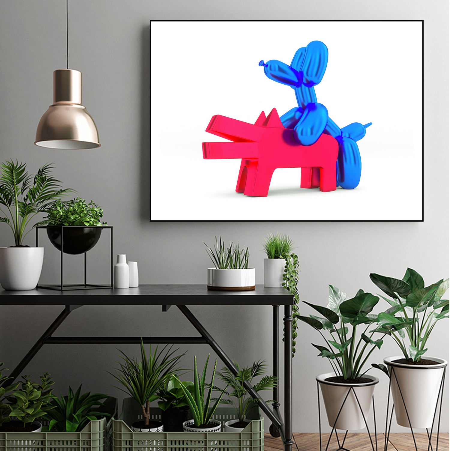 when balloon dog meets keith haring dog by Michael Benisty on GIANT ART - white digital drawing