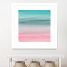 Touching Pink Teal Turquoise Watercolor Abstract #1 by Anita & Bella Jantz on GIANT ART - green digital painting