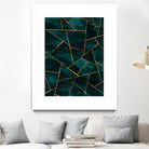 Dark Teal Ink Copper Gold Geometric Glam #1 #geo #decor #art by Anita & Bella Jantz on GIANT ART - green digital painting