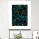 Dark Teal Ink Copper Gold Geometric Glam #1 #geo #decor #art by Anita & Bella Jantz on GIANT ART - green digital painting