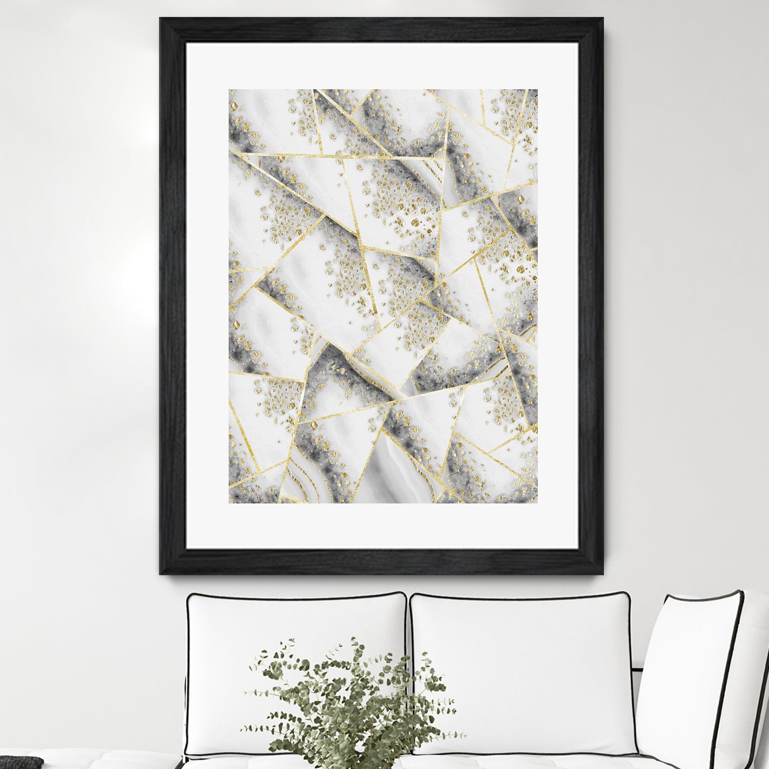 White Agate Gold Geometric Glam #1 #geo #gem #decor #art by Anita & Bella Jantz on GIANT ART - gray vector illustration