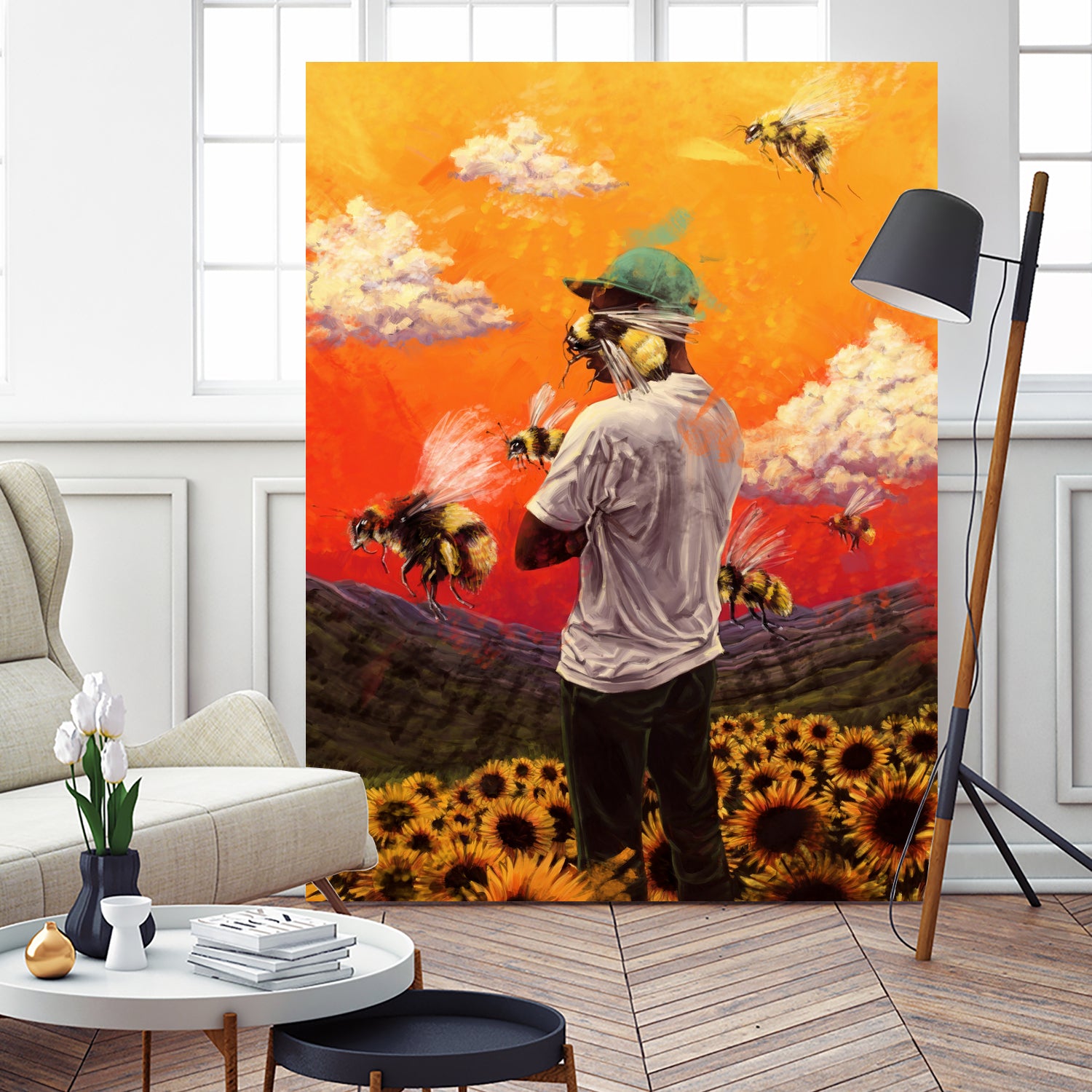 Tyler The Creator Flower Boy by Dmitry Belov on GIANT ART - orange digital painting