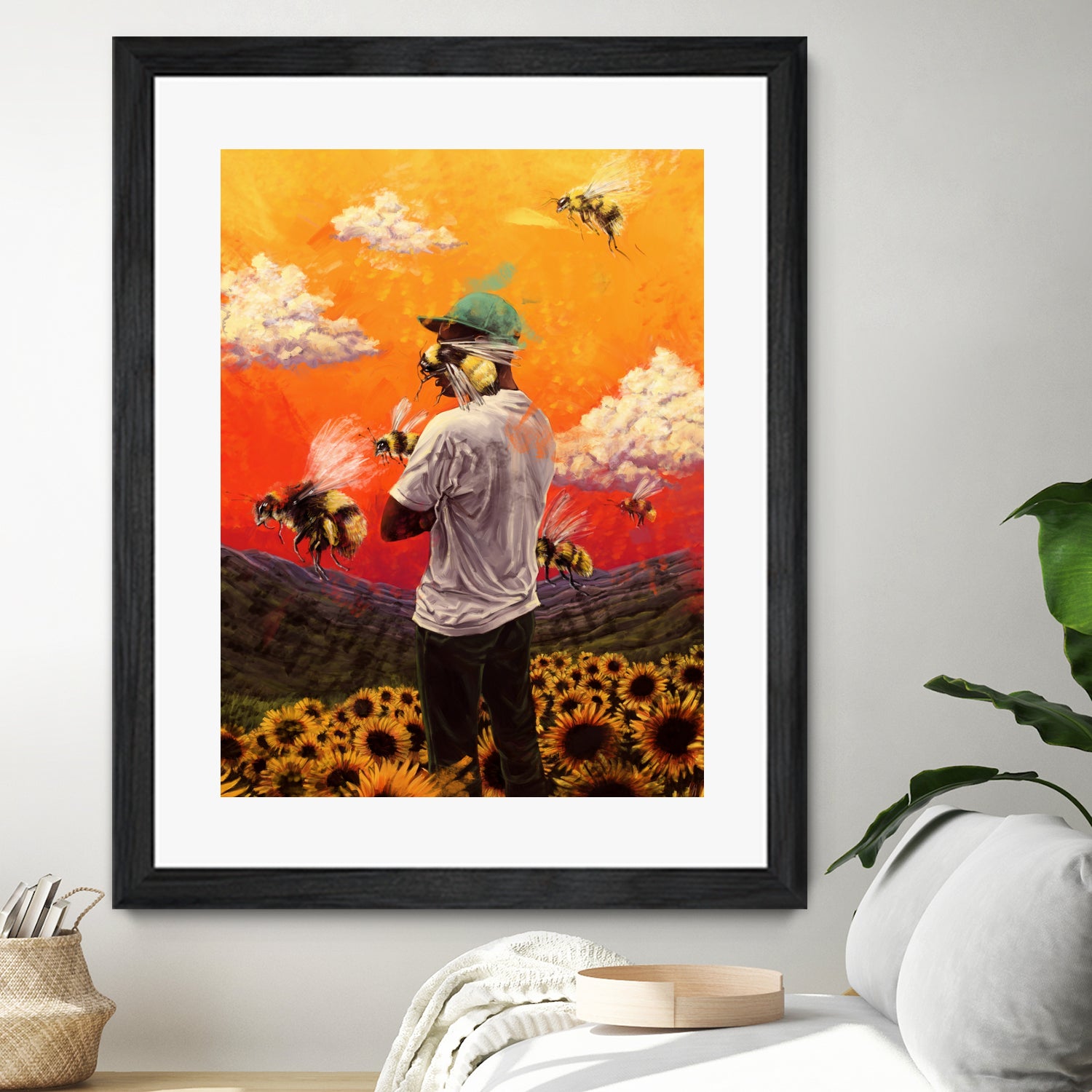 Tyler The Creator Flower Boy by Dmitry Belov on GIANT ART - orange digital painting