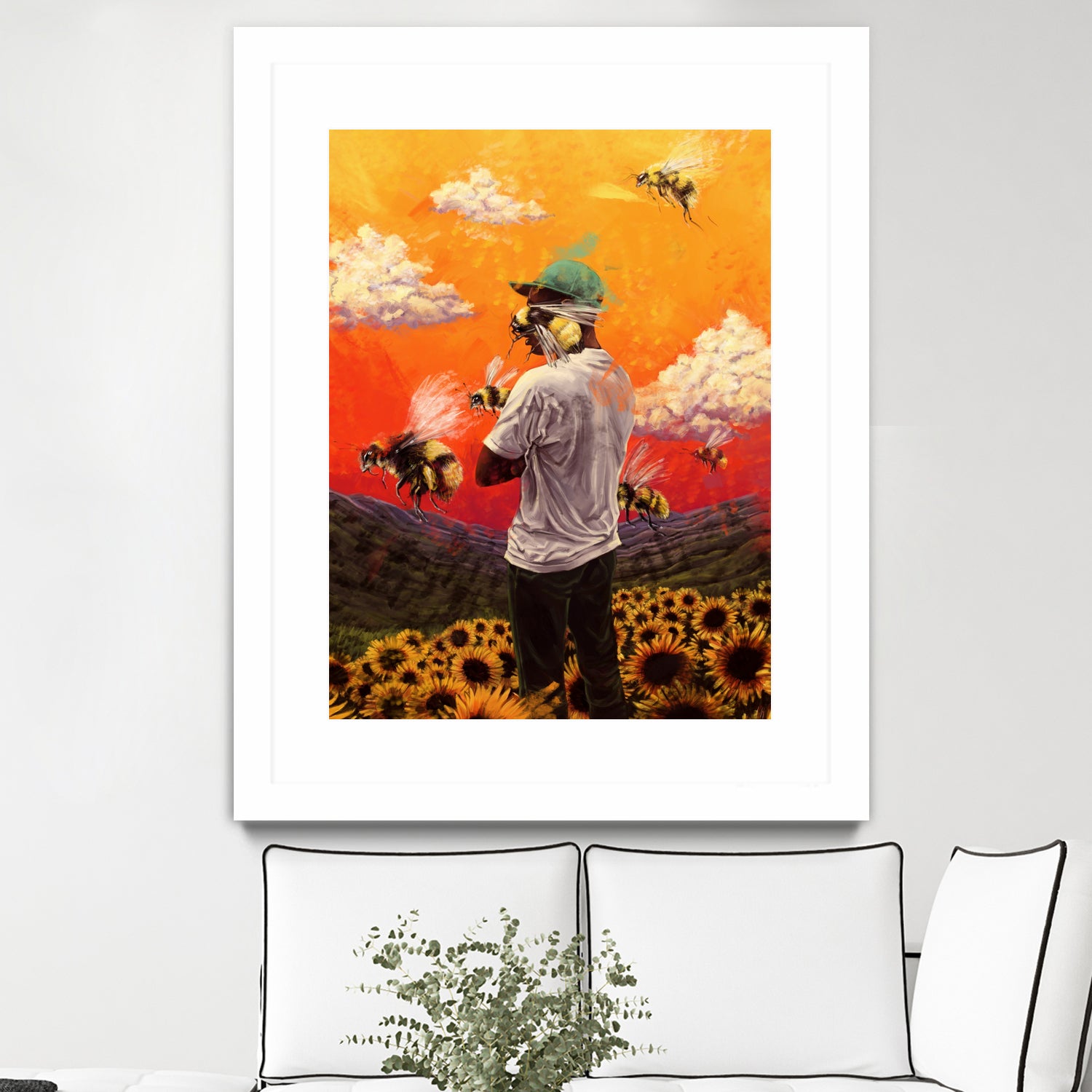 Tyler The Creator Flower Boy by Dmitry Belov on GIANT ART - orange digital painting