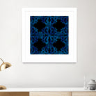 Blue carved tile ceramic effect by Bernadette Mombourgh on GIANT ART - blue digital painting