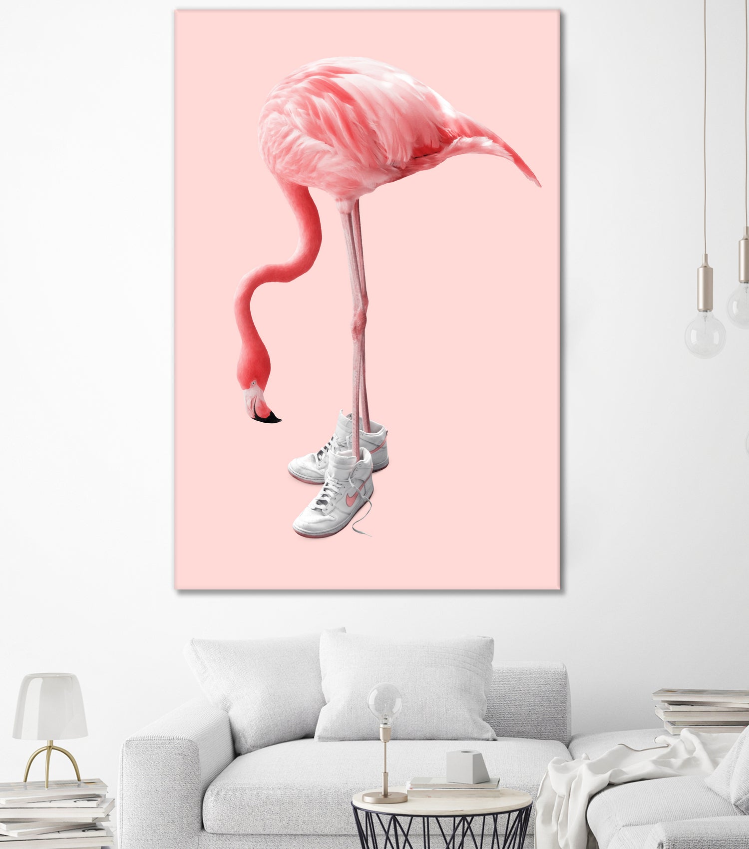 SNEAKER FLAMINGO by Jonas Loose on GIANT ART - pink photo manipulation