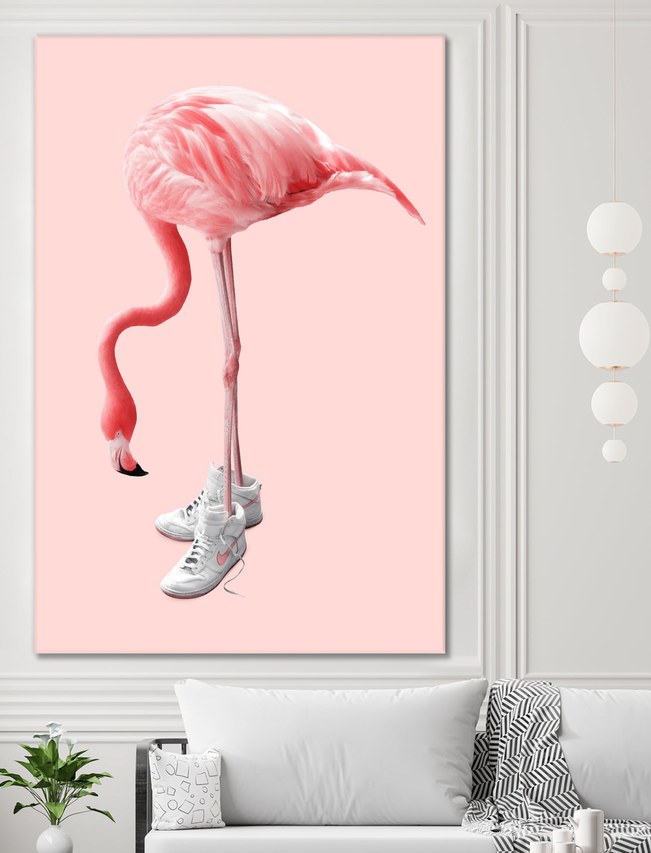 SNEAKER FLAMINGO by Jonas Loose on GIANT ART - pink photo manipulation