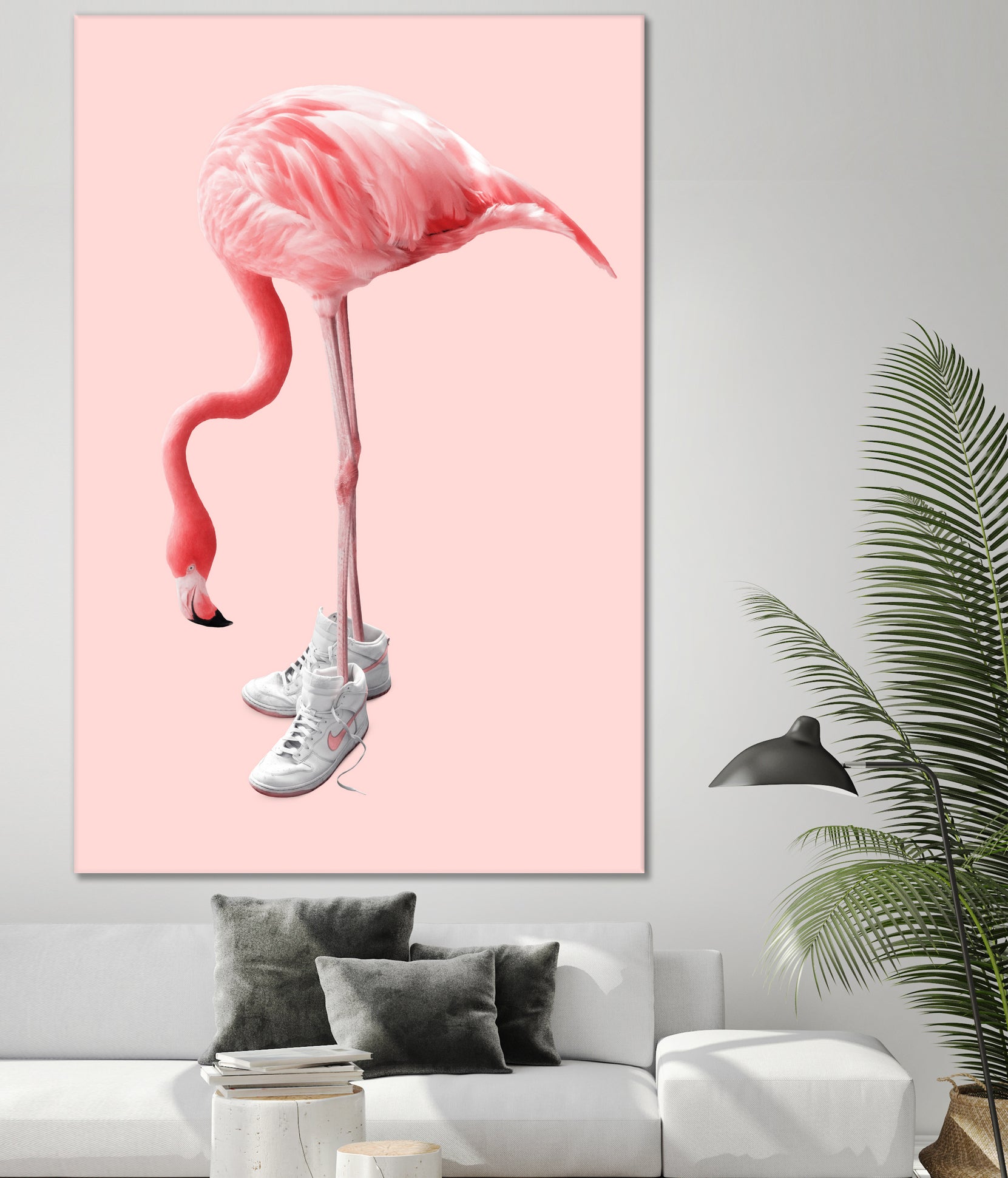 SNEAKER FLAMINGO by Jonas Loose on GIANT ART - pink photo manipulation