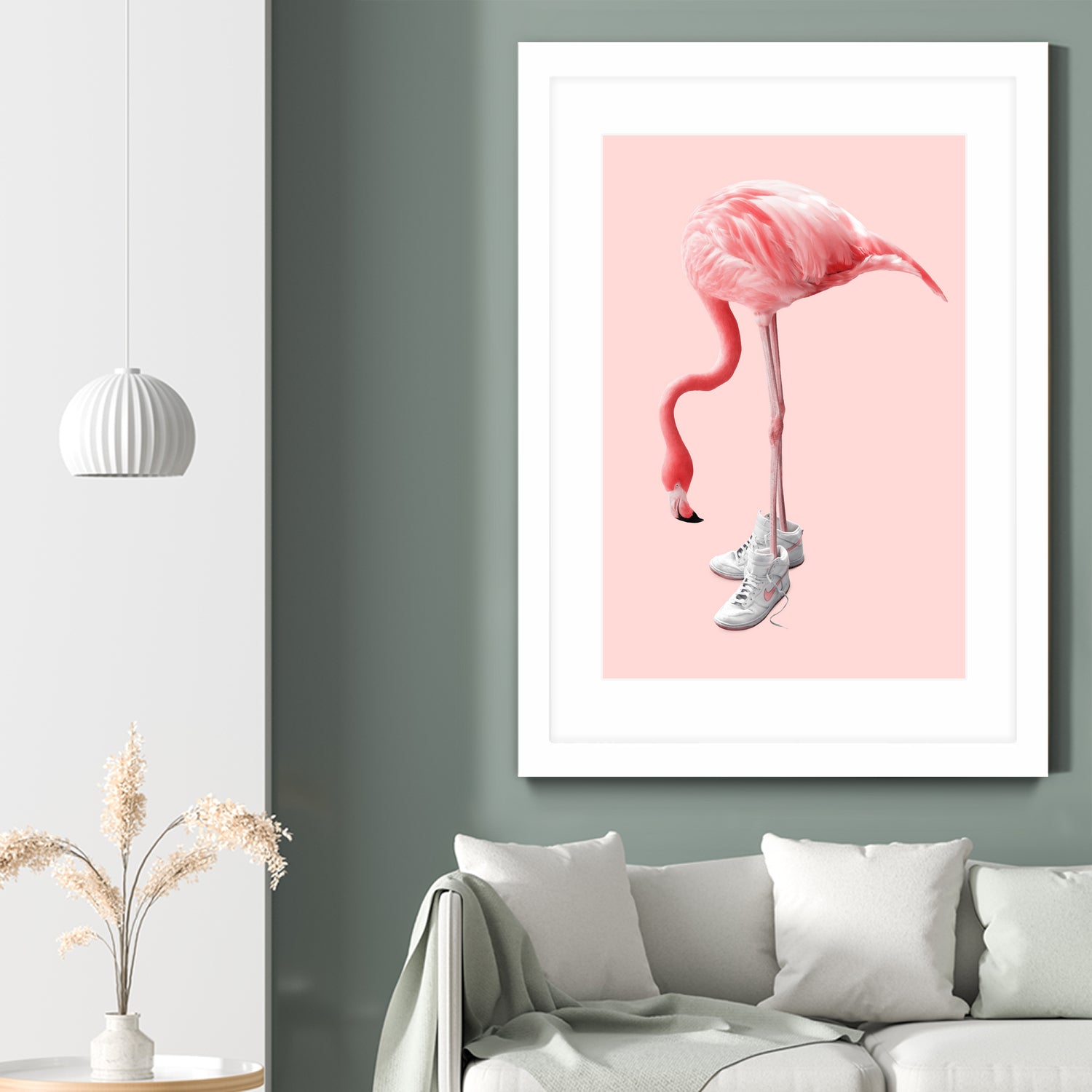 SNEAKER FLAMINGO by Jonas Loose on GIANT ART - pink photo manipulation