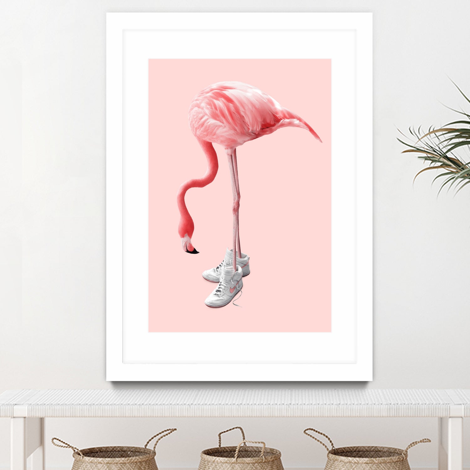 SNEAKER FLAMINGO by Jonas Loose on GIANT ART - pink photo manipulation