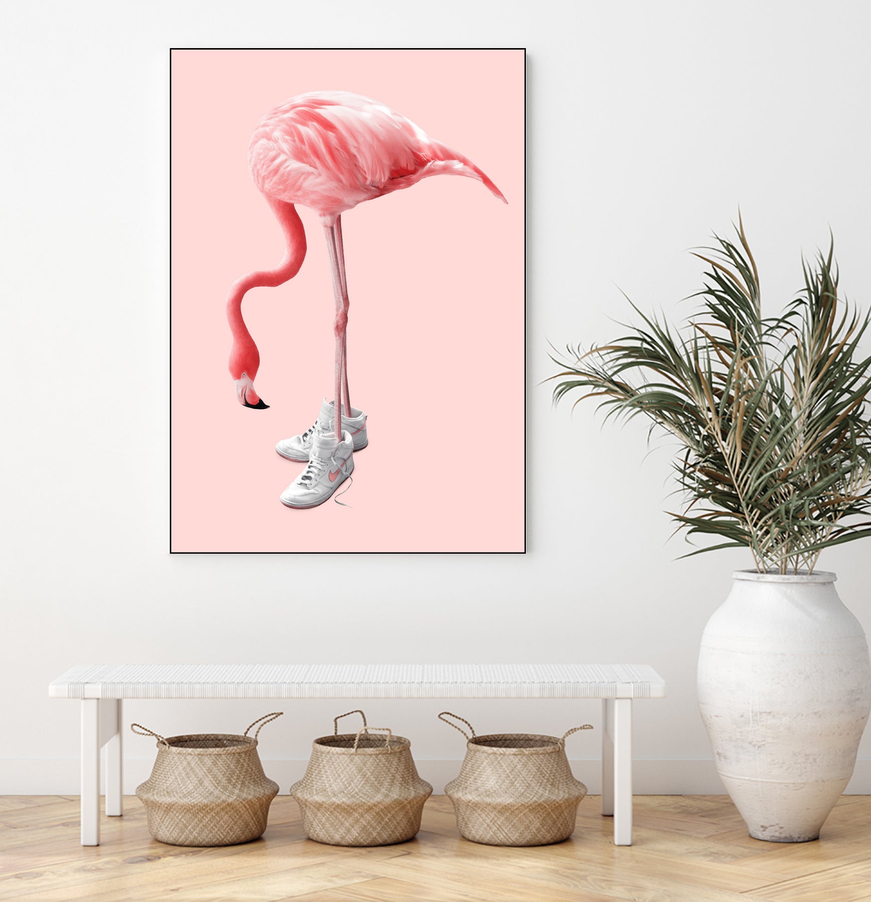 SNEAKER FLAMINGO by Jonas Loose on GIANT ART - pink photo manipulation