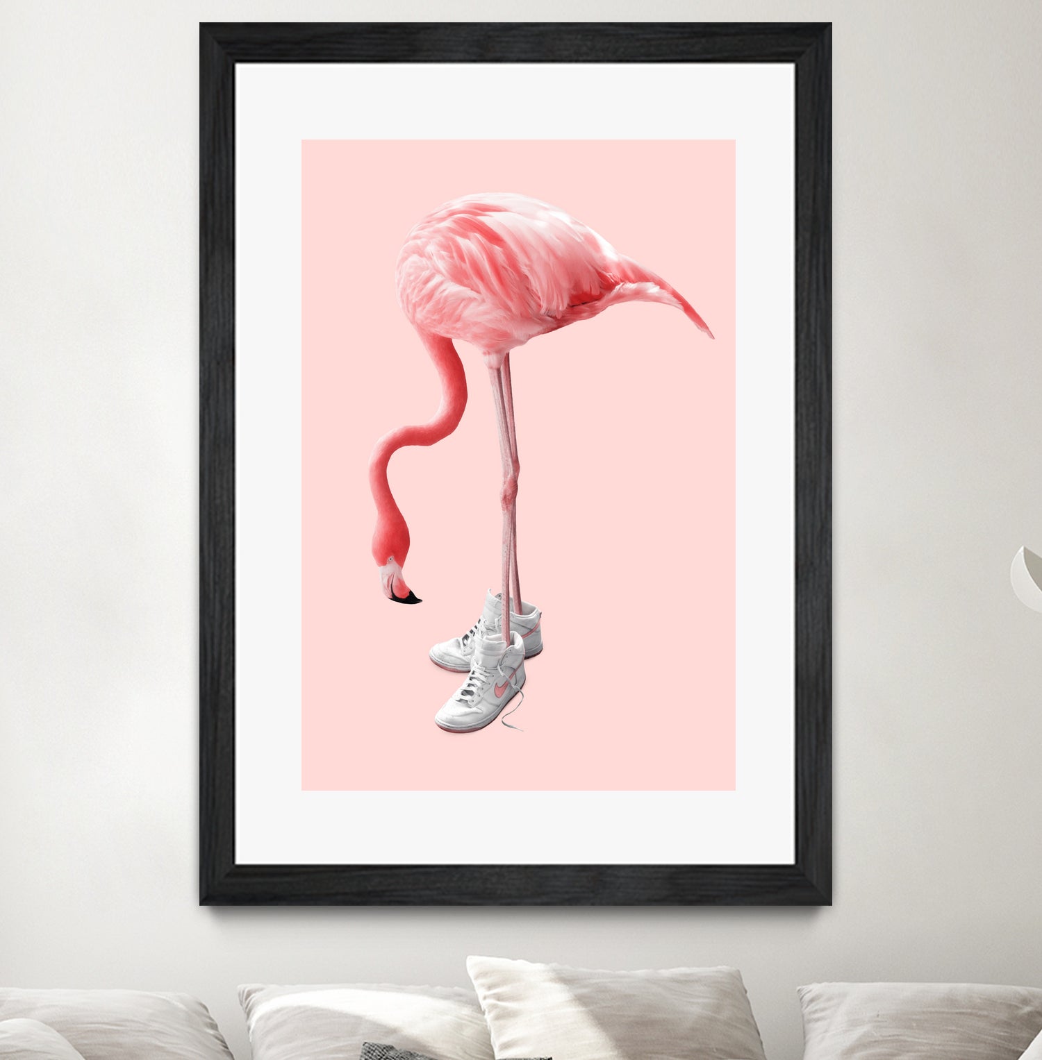 SNEAKER FLAMINGO by Jonas Loose on GIANT ART - pink photo manipulation