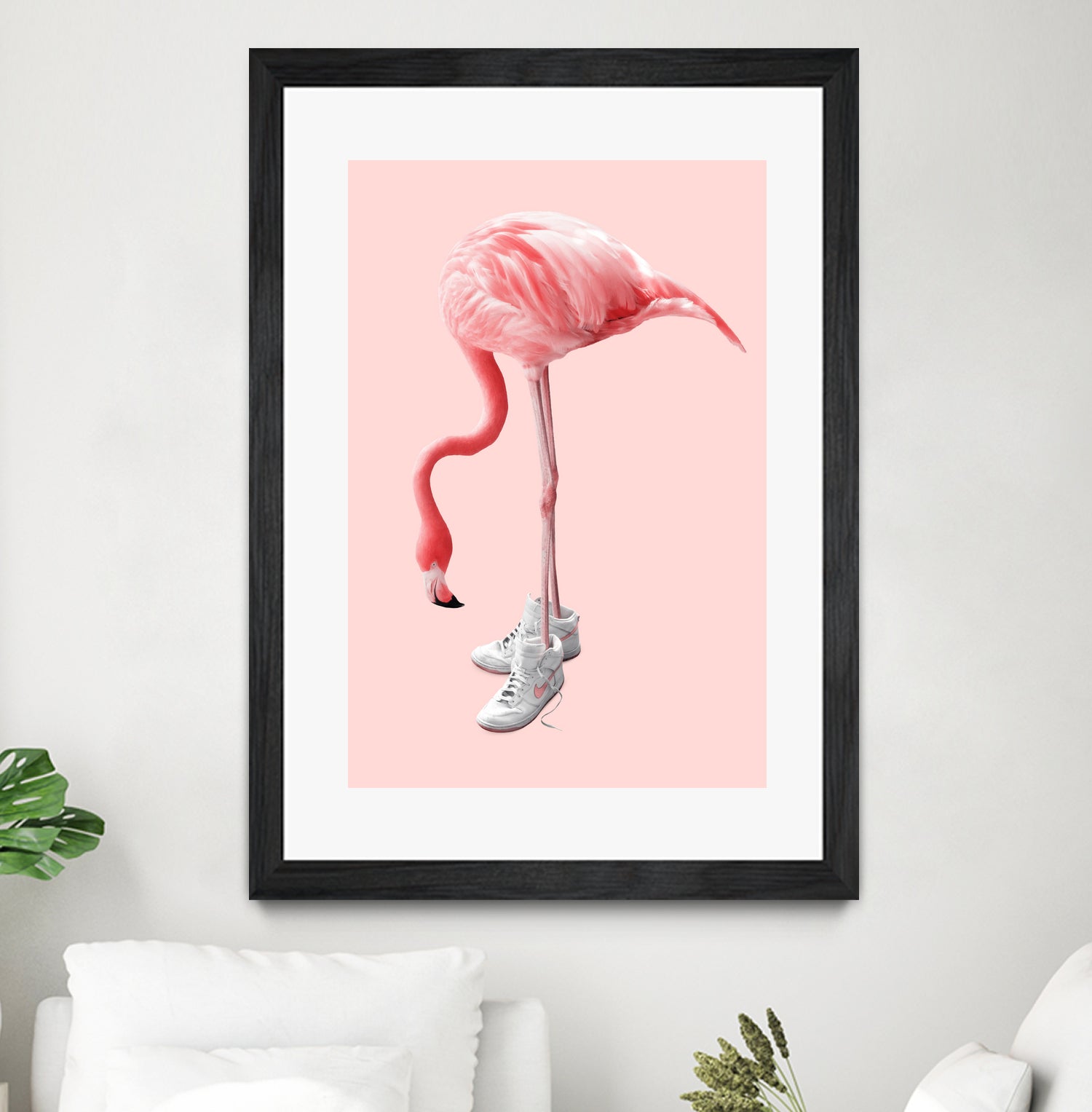 SNEAKER FLAMINGO by Jonas Loose on GIANT ART - pink photo manipulation