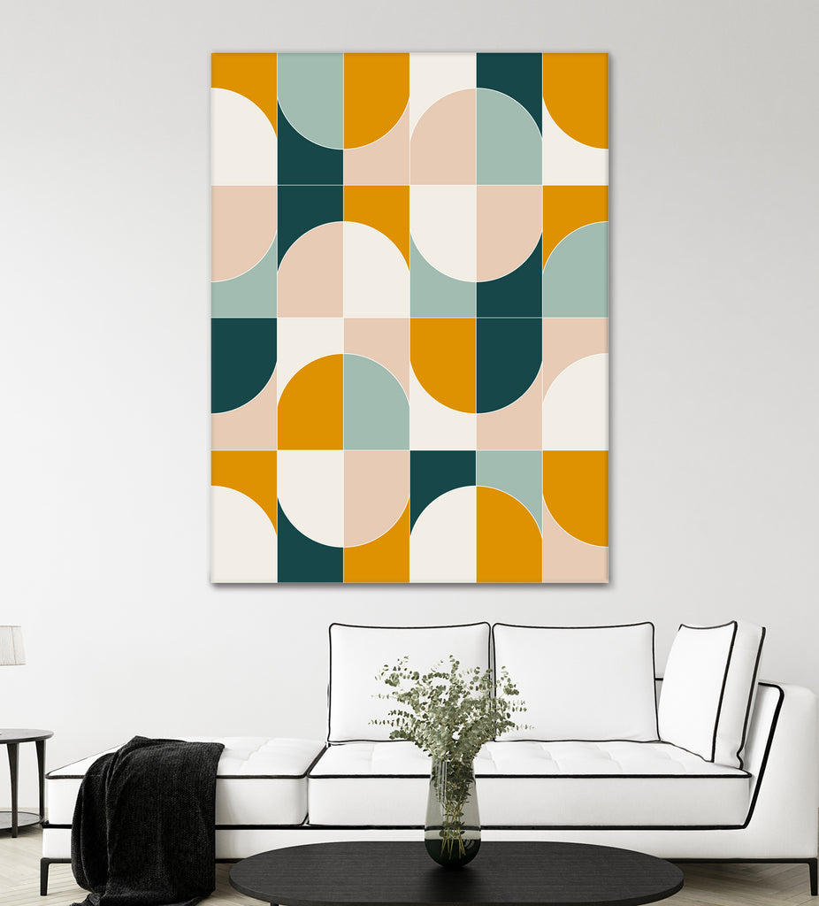 Bold Geo Tiles 01 by Daniela di Niro on GIANT ART - yellow vector illustration