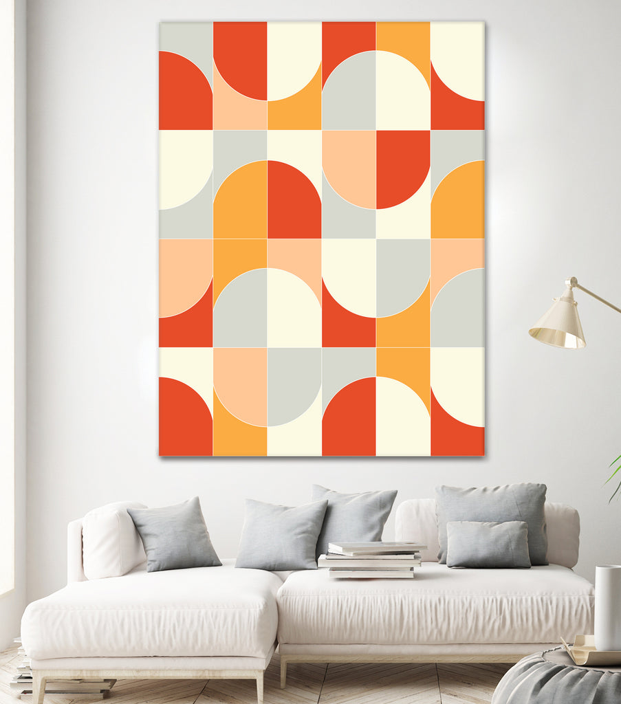 Bold Geo Tiles 02 by Daniela di Niro on GIANT ART - orange vector illustration