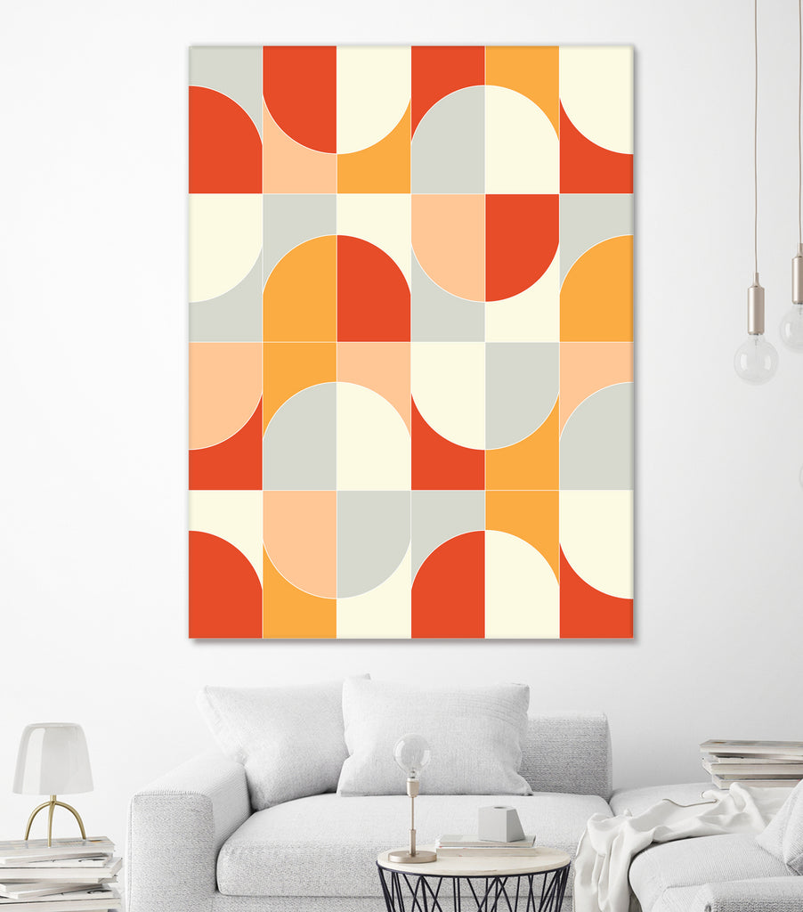 Bold Geo Tiles 02 by Daniela di Niro on GIANT ART - orange vector illustration