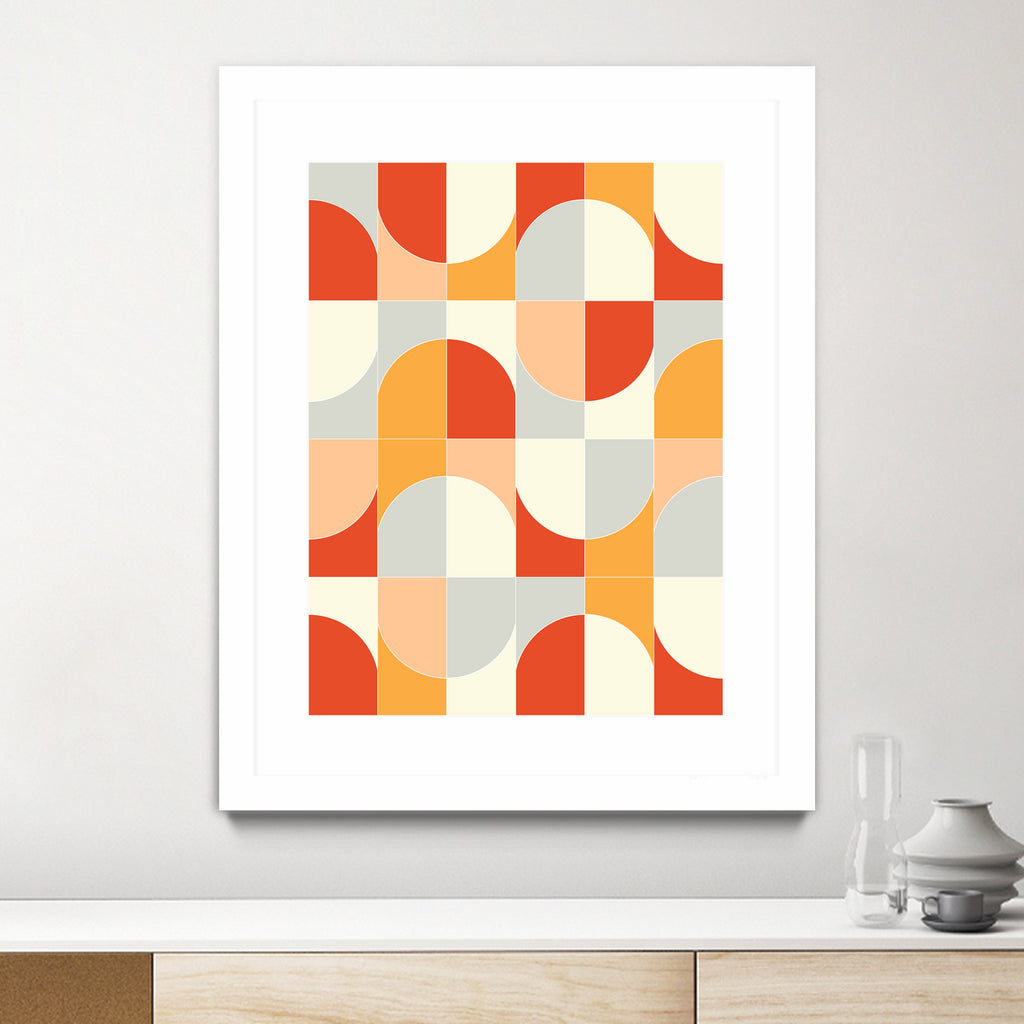 Bold Geo Tiles 02 by Daniela di Niro on GIANT ART - orange vector illustration