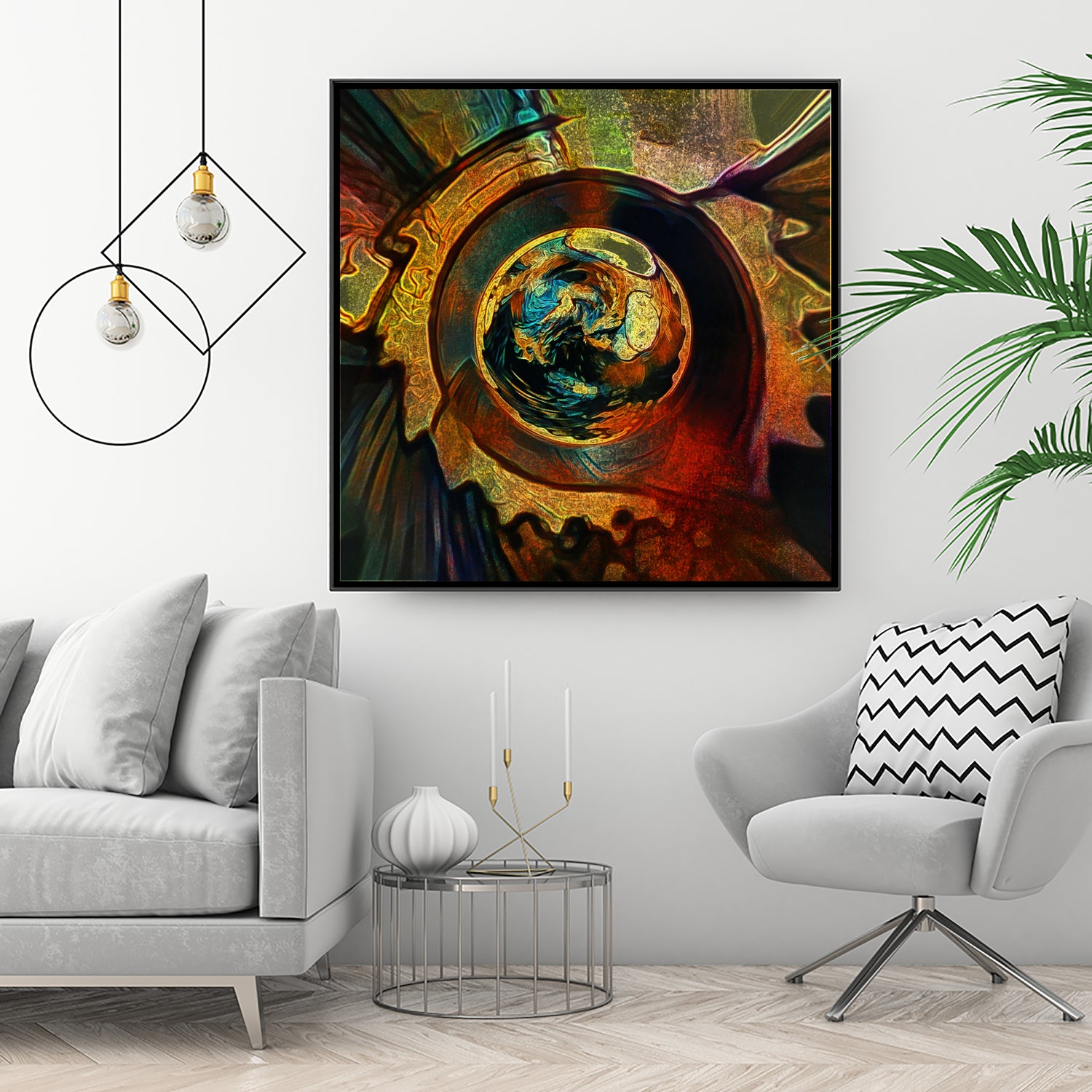 Solar Medallion by Sean Mullin on GIANT ART - yellow digital painting