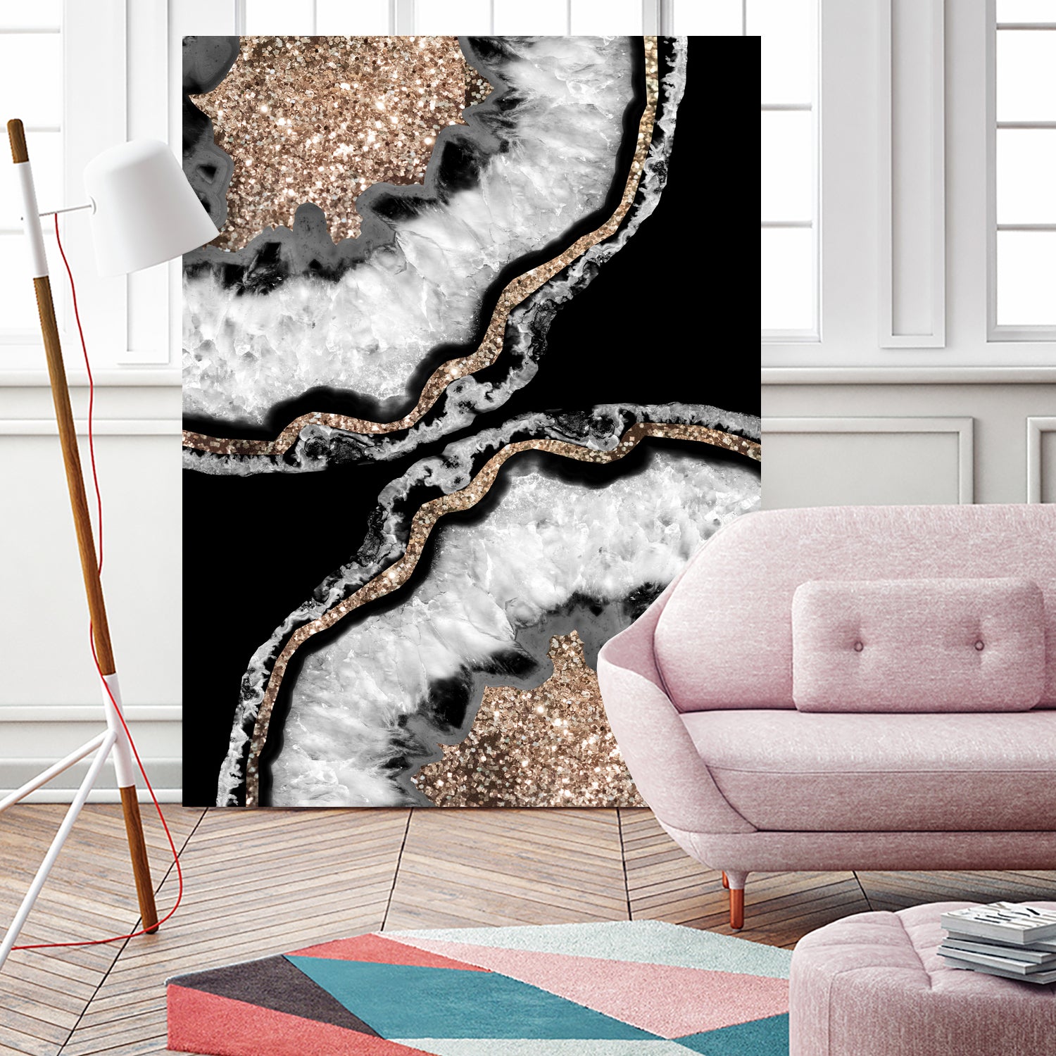 Yin Yang Agate Glitter Glam #8 #gem #decor #art by Anita & Bella Jantz on GIANT ART - black photo illustration