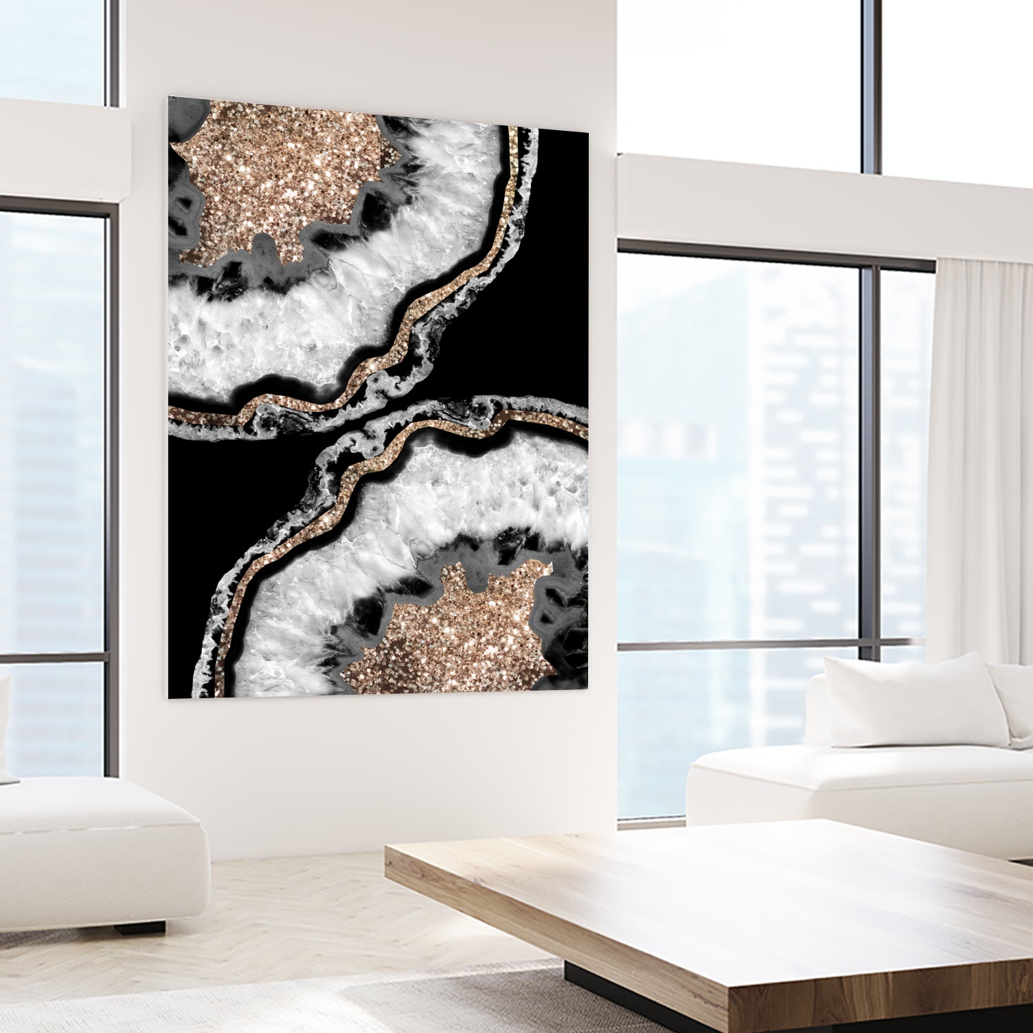 Yin Yang Agate Glitter Glam #8 #gem #decor #art by Anita & Bella Jantz on GIANT ART - black photo illustration