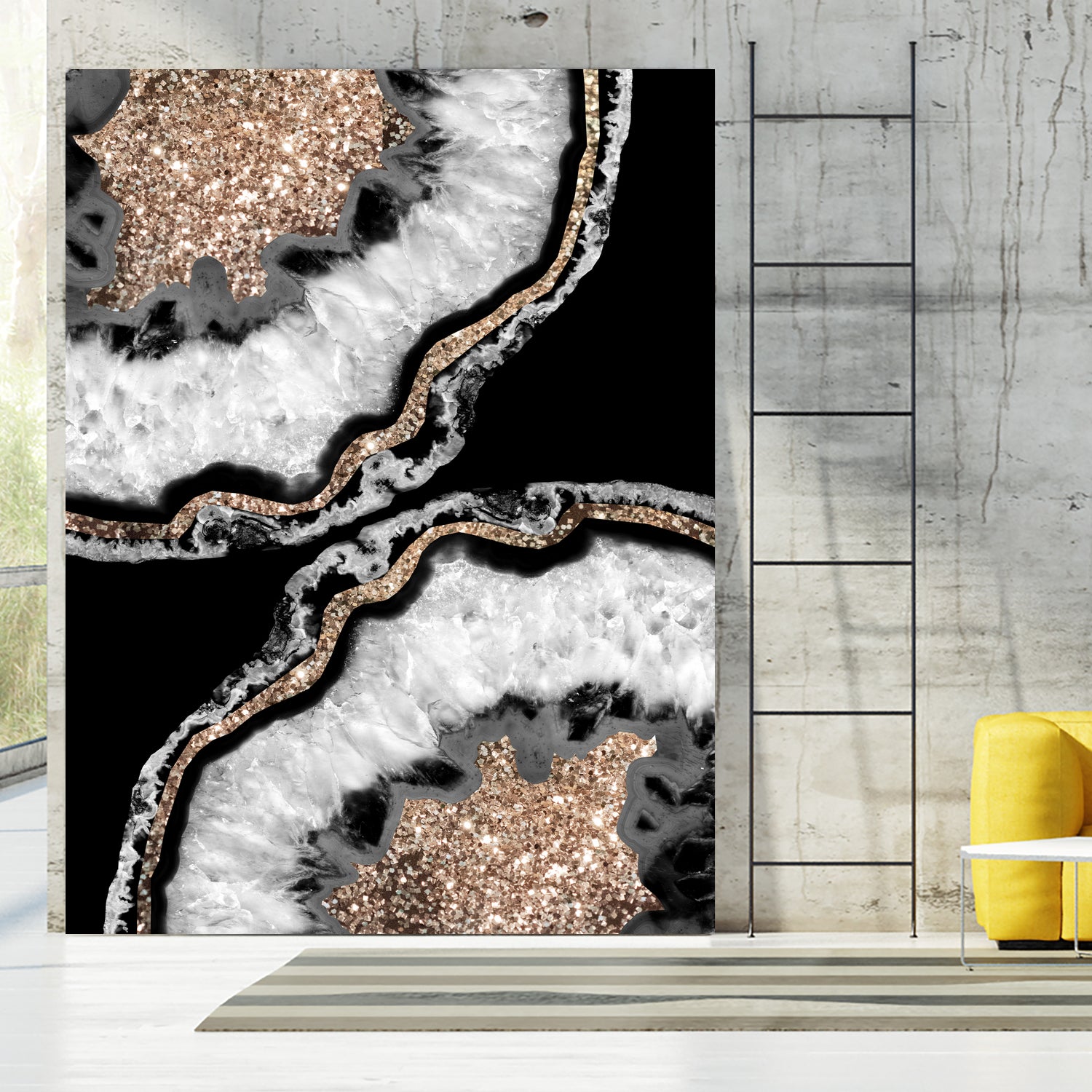 Yin Yang Agate Glitter Glam #8 #gem #decor #art by Anita & Bella Jantz on GIANT ART - black photo illustration