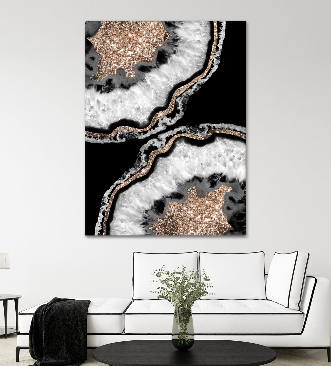 Yin Yang Agate Glitter Glam #8 #gem #decor #art by Anita & Bella Jantz on GIANT ART - black photo illustration