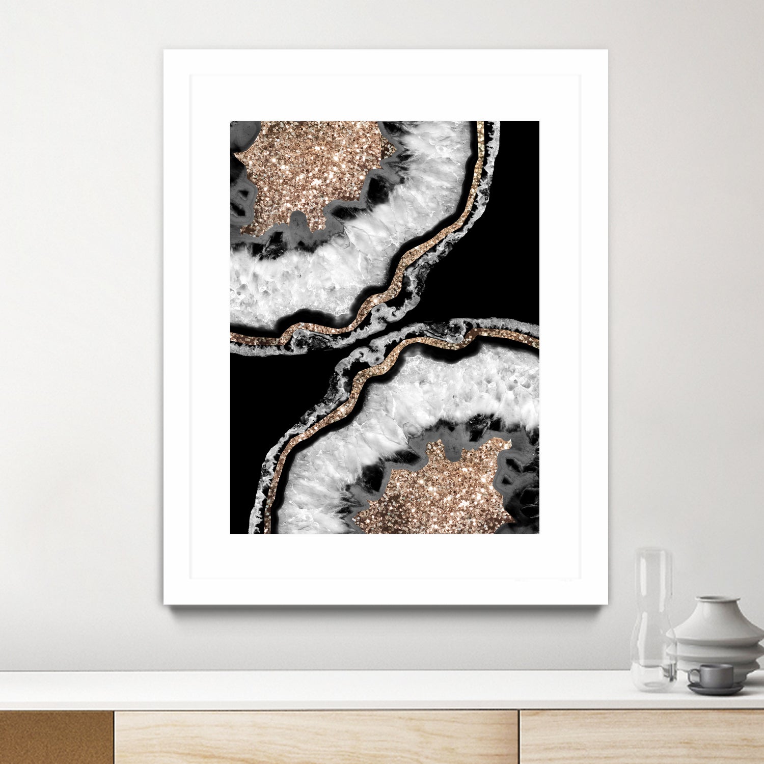 Yin Yang Agate Glitter Glam #8 #gem #decor #art by Anita & Bella Jantz on GIANT ART - black photo illustration