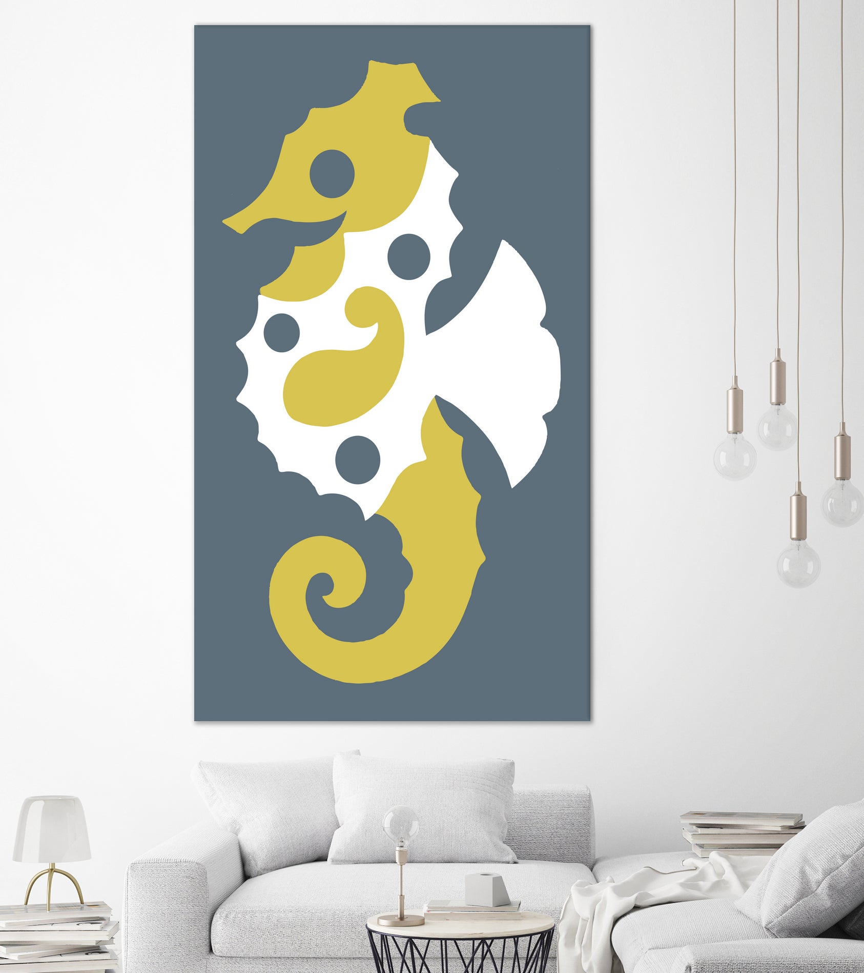 AMALFI SEAHORSE GREY by Thomas Fernez on GIANT ART - yellow digital drawing