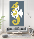 AMALFI SEAHORSE GREY by Thomas Fernez on GIANT ART - yellow digital drawing