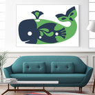 AMALFI WHALE GREEN by Thomas Fernez on GIANT ART - green digital drawing