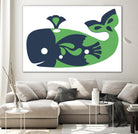 AMALFI WHALE GREEN by Thomas Fernez on GIANT ART - green digital drawing