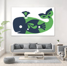 AMALFI WHALE GREEN by Thomas Fernez on GIANT ART - green digital drawing