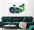 AMALFI WHALE GREEN by Thomas Fernez on GIANT ART - green digital drawing