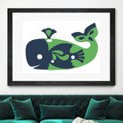 AMALFI WHALE GREEN by Thomas Fernez on GIANT ART - green digital drawing