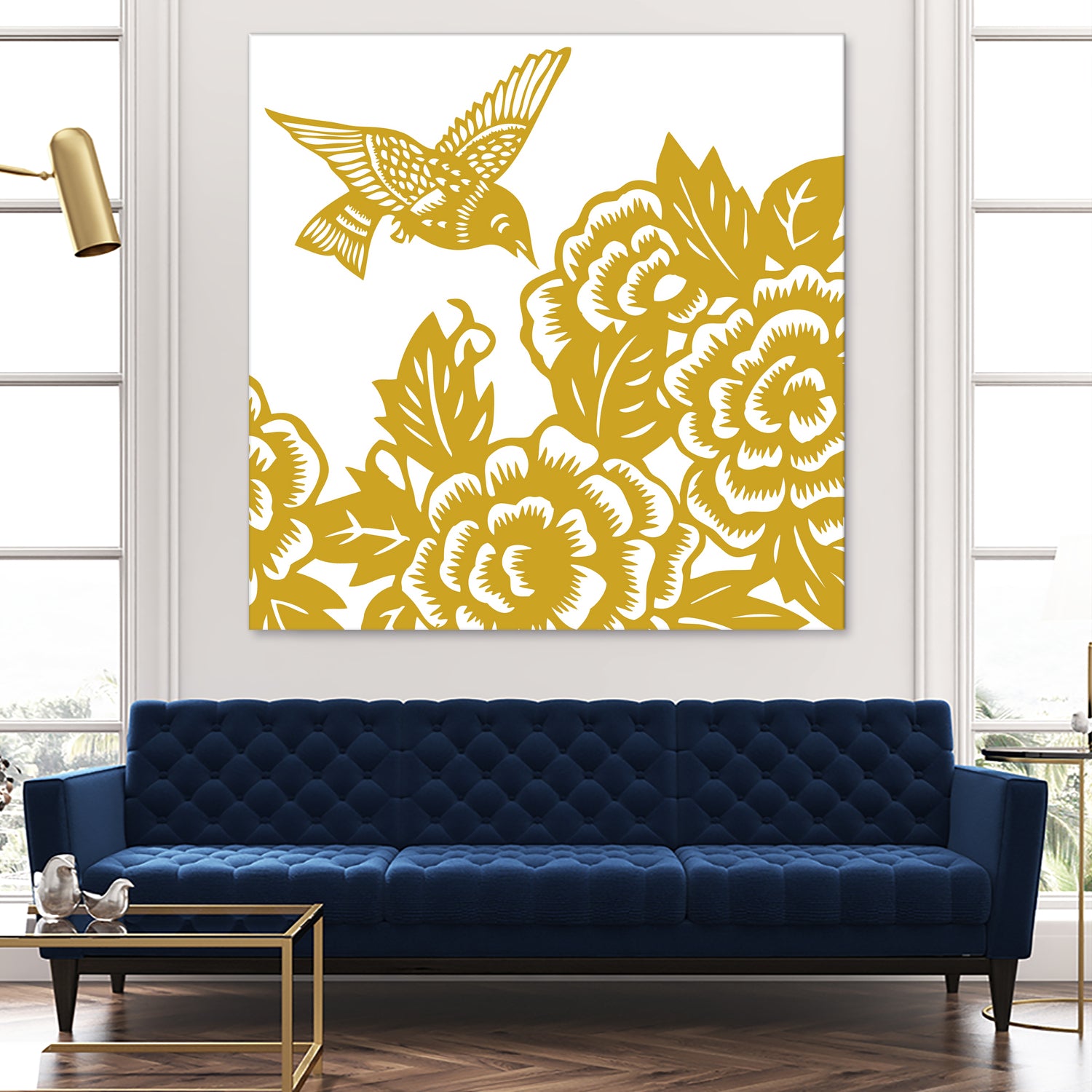 HUMMINGBIRD GOLD by Thomas Fernez on GIANT ART - yellow digital painting