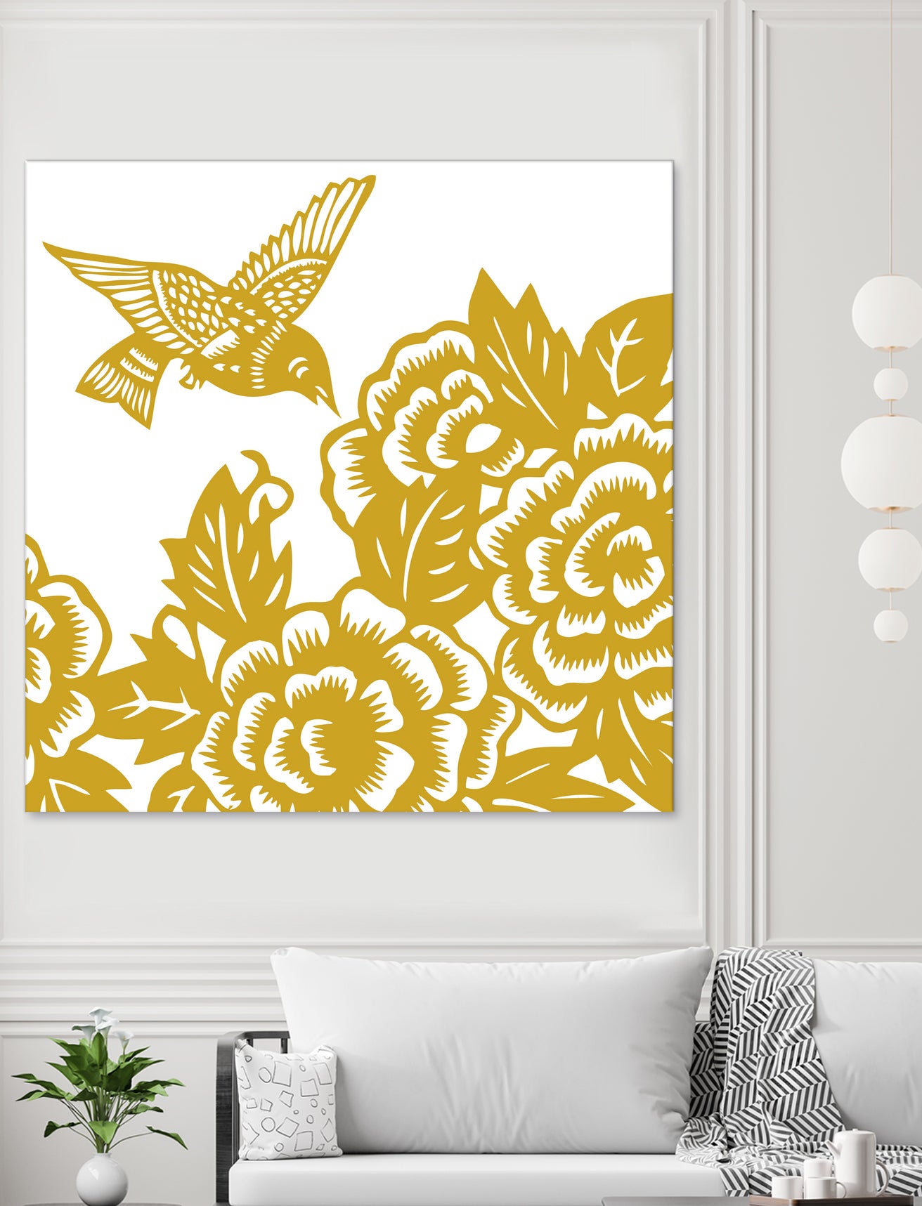 HUMMINGBIRD GOLD by Thomas Fernez on GIANT ART - yellow digital painting