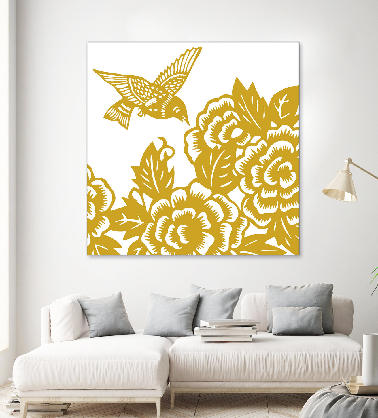 HUMMINGBIRD GOLD by Thomas Fernez on GIANT ART - yellow digital painting