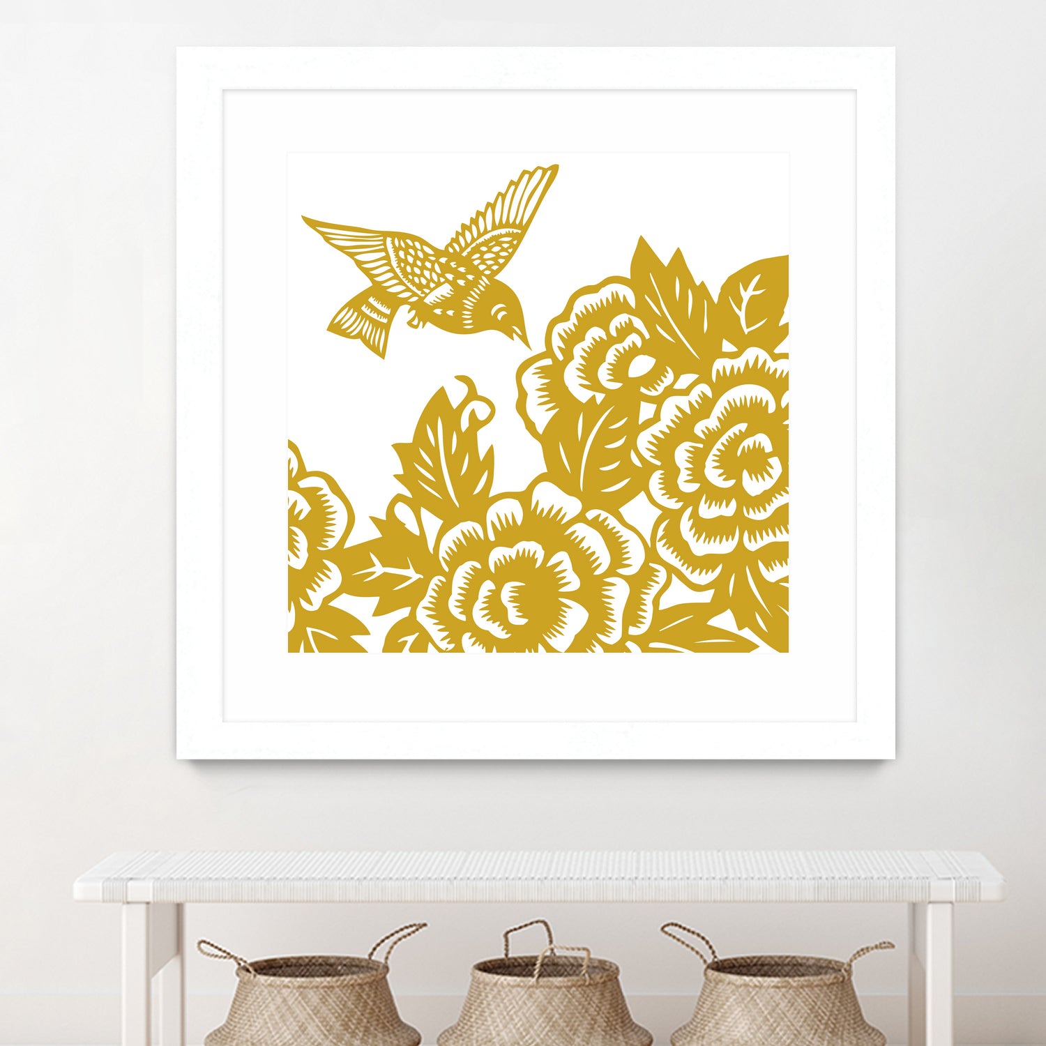 HUMMINGBIRD GOLD by Thomas Fernez on GIANT ART - yellow digital painting