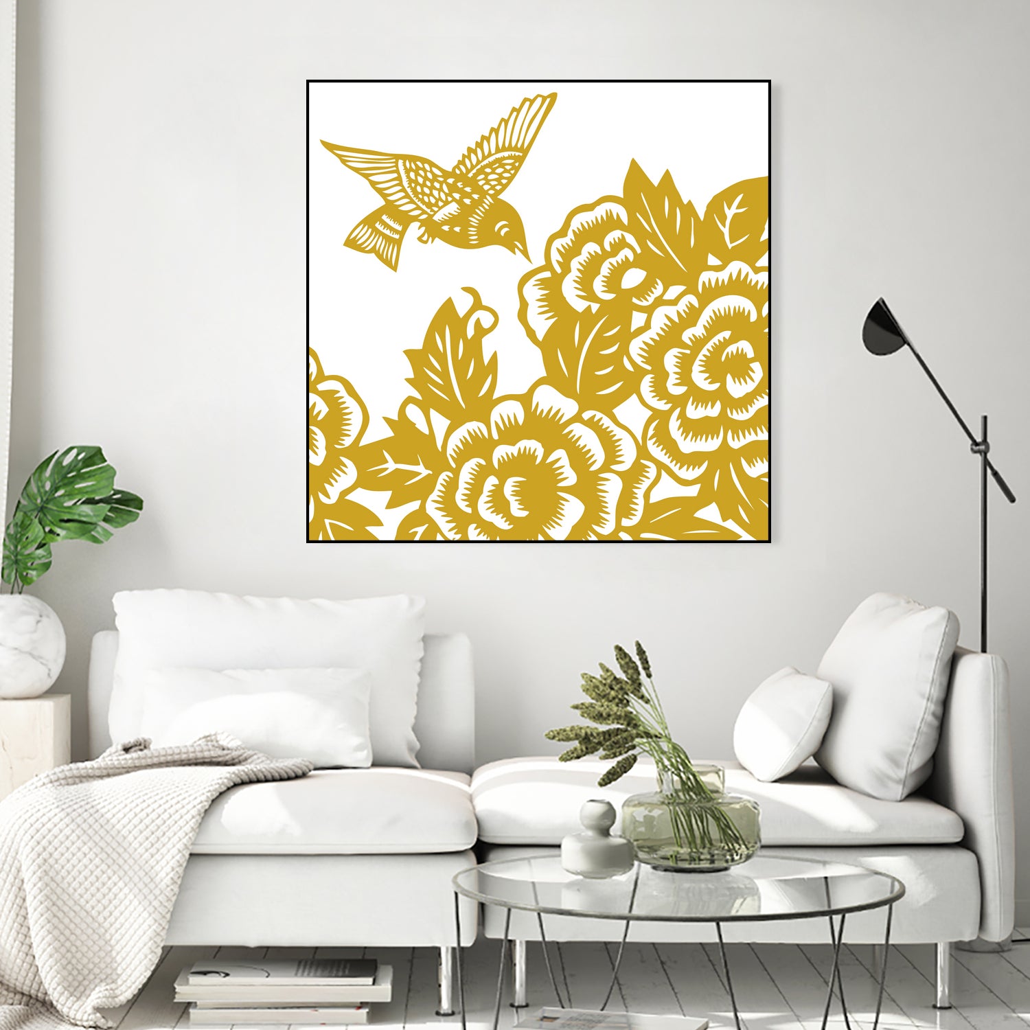 HUMMINGBIRD GOLD by Thomas Fernez on GIANT ART - yellow digital painting