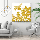 HUMMINGBIRD GOLD by Thomas Fernez on GIANT ART - yellow digital painting